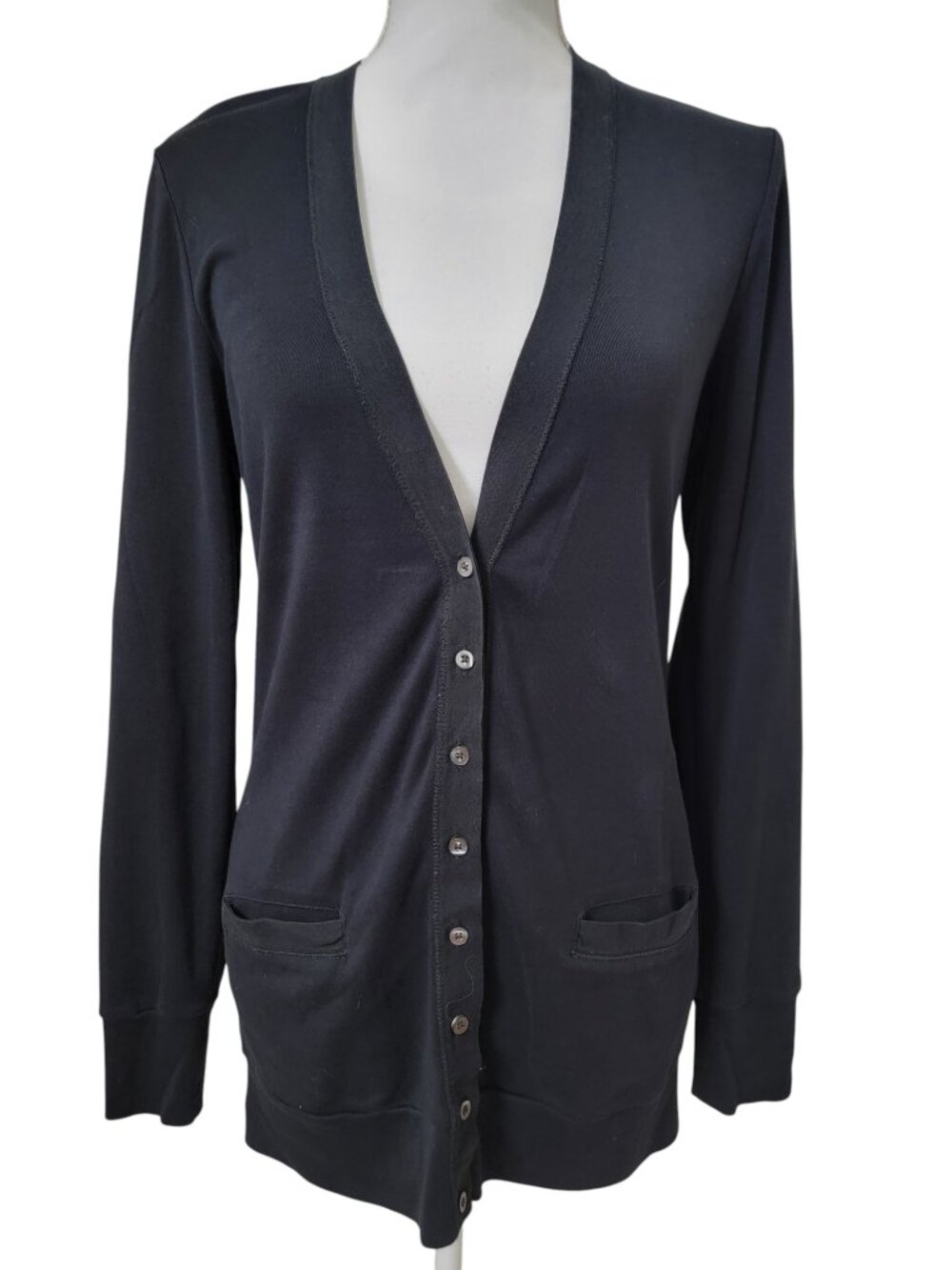 J. Crew Size M Black Perfect Fit V-Neck Boyfriend Cardigan Sweater